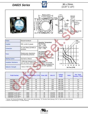 OA825AP-22-2WB datasheet  